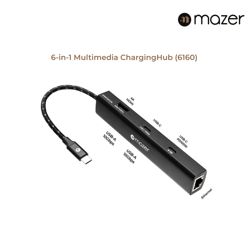 Mazer Infinite LinkPro USB-C Multimedia Charging Hub | 2 Years Warranty