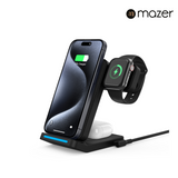 Mazer WiFold V3 25W Foldable 3-in-1 Wireless charging stand for Smartphone & Apple Watch | 2 Years Warranty