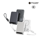 (CCC Certified) Mazer 10000mAh Magnetic Powerbank PD27W Fast Charge-15W Wireless-USB-C Cable-Stand-Watch Charger
