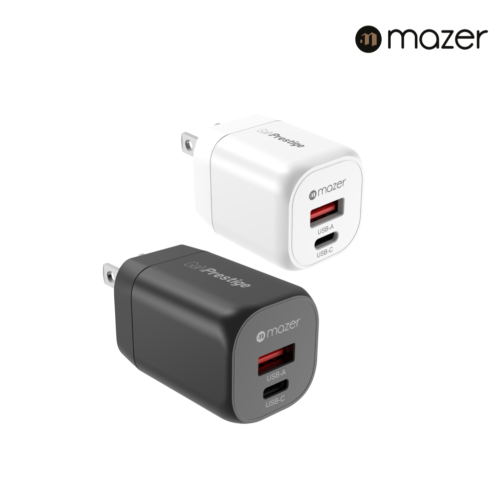 Mazer Mini Size GAN Prestige 20W/35W Wall Charger with Travel Pin | 2 Years Warranty