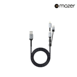 Mazer POWER.LINK II 3in1 USB to Lightning+Micro+USB-C 1.0M / 3.1A Fast Charging Cable-Black / 2 Years Warranty