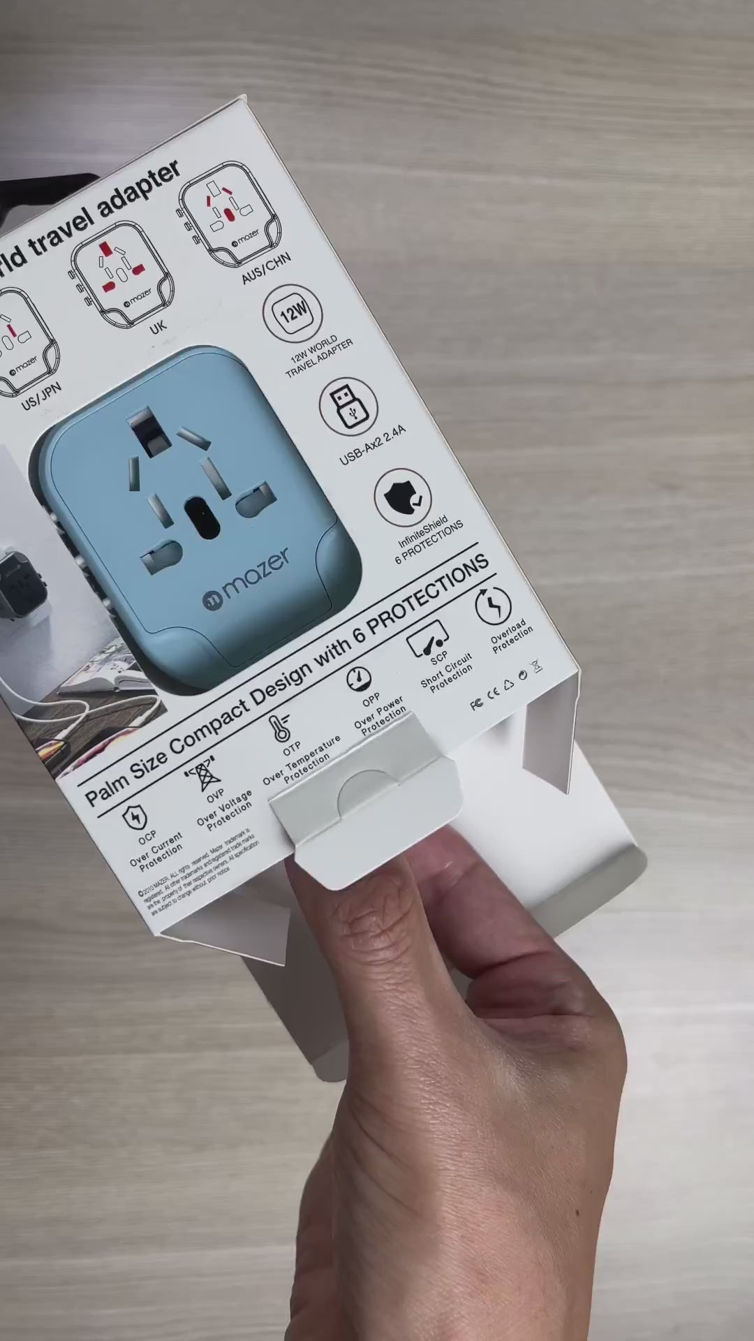 Mazer Infinite 12W/PD20W Travel Adapter with 2 USB-A/ 2 USB-A+1 USB-C World Travel Charger