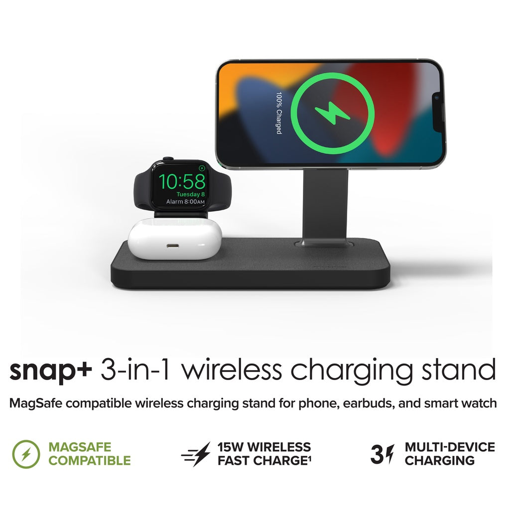 Mophie Snap+ 3-in-1 Wireless Charging Stand l 2 Years Warranty