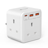 Mazer CubePlug with 3 sockets + 2A1C PD20W Wall Plugs and Charger | 2 Years Warranty