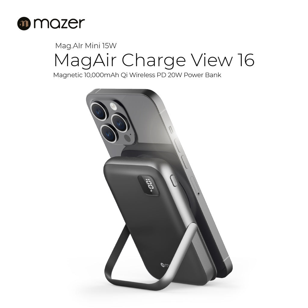 Mazer Magnetic Wireless PowerBank 10000mAh Qi Wireless Charging 15W / USB-C PD Fast Charging 20W | 2 Years Warranty