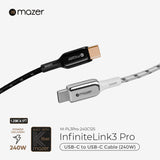 Mazer Infinite.Link Pro 3 USB-C to USB-C 240W Cable in 0.5M/1.25M/2.5M | 2 Years Warranty