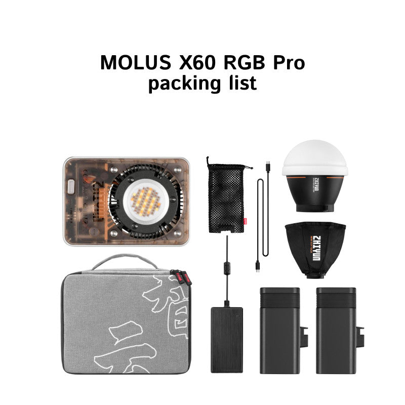 Zhiyun Molus X60/X60RGB Cinematic COB Light | 18 Months Warranty