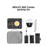 Zhiyun Molus X60/X60RGB Cinematic COB Light | 18 Months Warranty