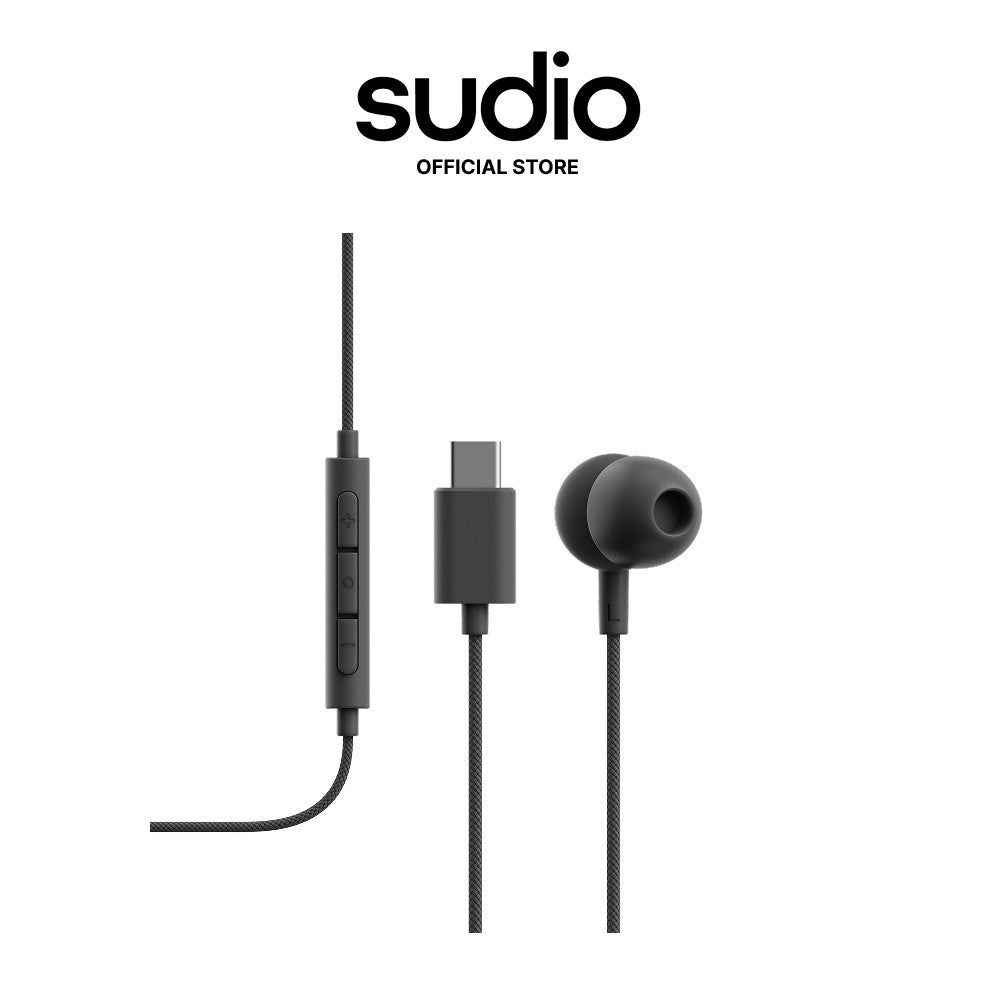 Sudio V3 Essential Wired Earbuds with Microphone - USB-C, Tangle-Free Cable for Clear Calls