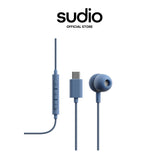 Sudio V3 Essential Wired Earbuds with Microphone - USB-C, Tangle-Free Cable for Clear Calls