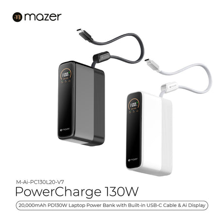 (New CCC Certified) Mazer Power bank PD130W 20000mAh Fast Charging Laptop Powerbank | Ai Display