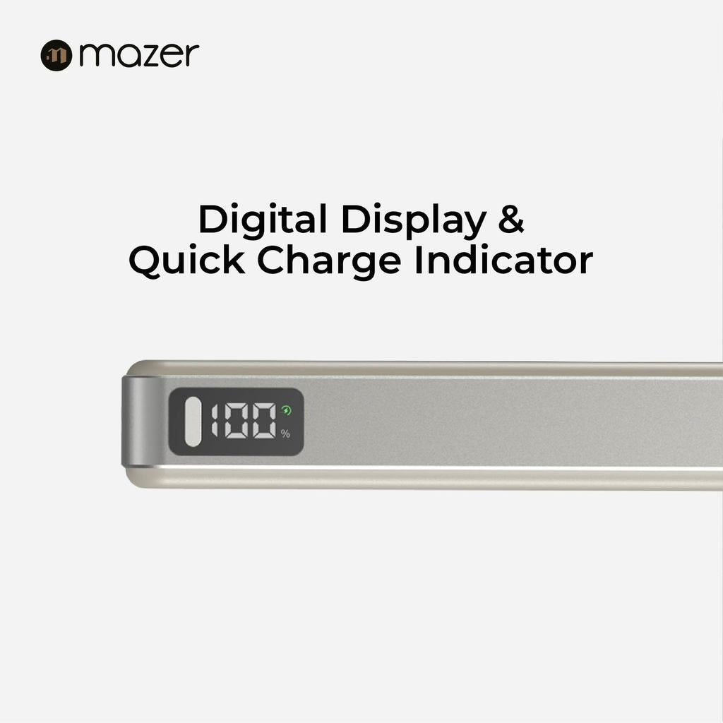 (New CCC + QR) Mazer Powerbank Qi2.2 Certified 25W 10000mAh Magnetic Wireless Power bank