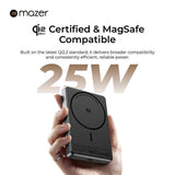 (New CCC + QR) Mazer Powerbank Qi2.2 Certified 25W 10000mAh Magnetic Wireless Power bank