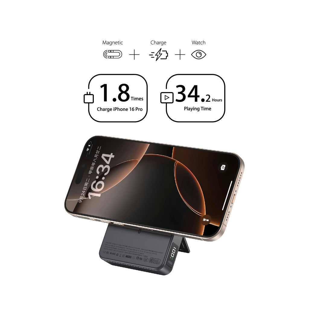 (CCC Certified) Mazer Powerbank 10000mAh Magnetic 15W Wireless Powerbank PD30W Powerbank with Stand