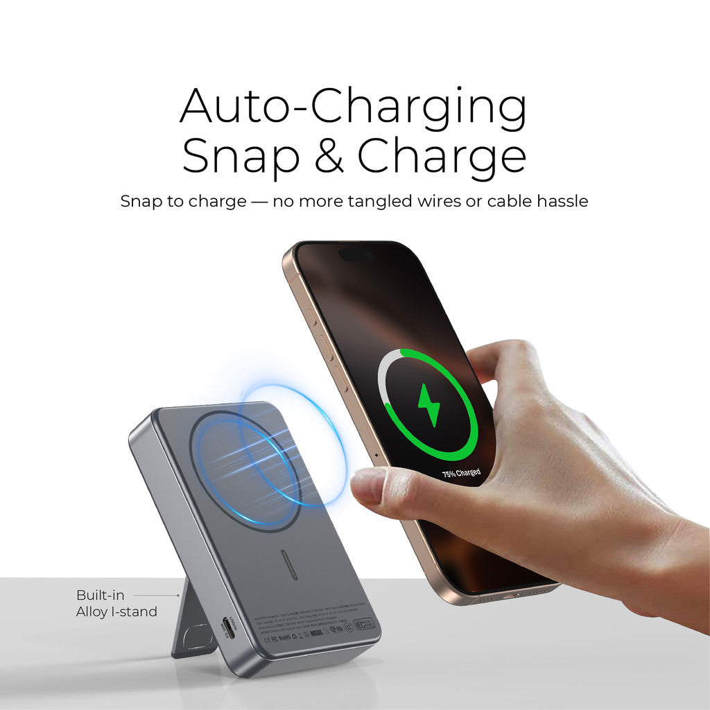 (CCC Certified) Mazer Powerbank 10000mAh Magnetic 15W Wireless Powerbank PD30W Powerbank with Stand