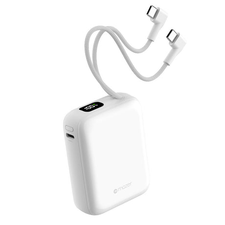 (CCC + QR) Mazer Powerbank 10000mAh PD35W PowerCharge Nano Power Bank with Dual Built-in USB-C Cable