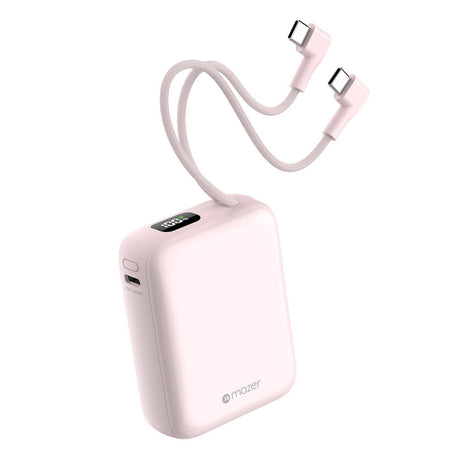 (CCC + QR) Mazer Powerbank 10000mAh PD35W PowerCharge Nano Power Bank with Dual Built-in USB-C Cable
