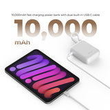 (CCC + QR) Mazer Powerbank 10000mAh PD35W PowerCharge Nano Power Bank with Dual Built-in USB-C Cable