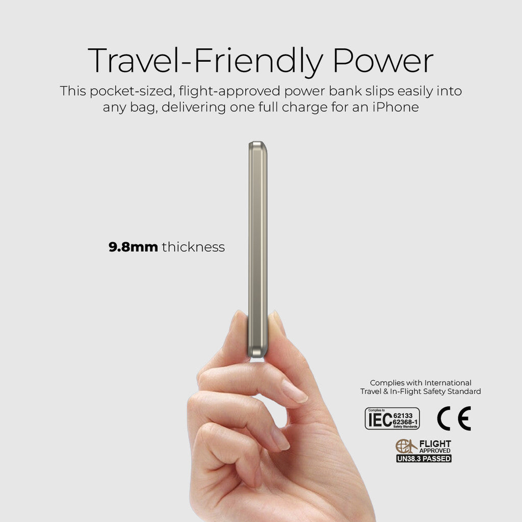 (CCC + QR Code) Mazer MagAir 29 Ultra-Thin 5000mAh Qi2 Certified Magnetic Wireless Power Bank