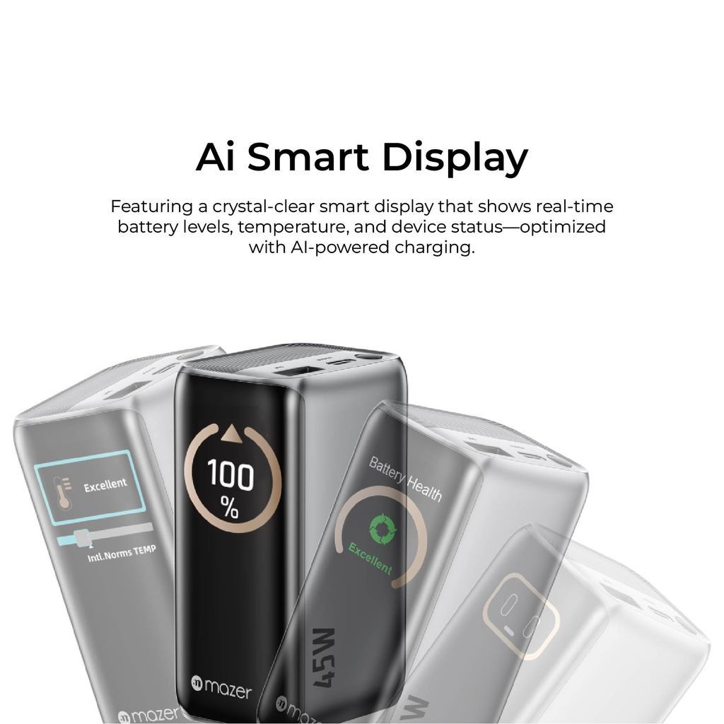 [New CCC Certified] Mazer 10000mAh Powerbank PD45W Fast Charging Built-in USB-C Cable Lanyard