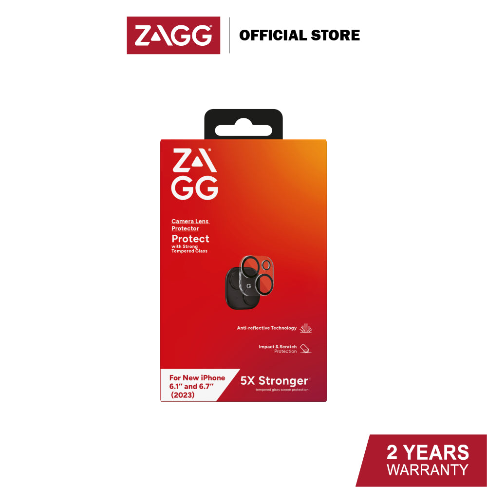 ZAGG CAMERA LENS PROTECTOR FOR IPHONE 15/ 15 PLUS/15 PRO /15 PRO MAX | 2 Years Limited Warranty