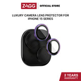 ZAGG LUXURY CAMERA LENS PROTECTOR FOR IPHONE 15/ 15 PLUS/15 PRO /15 PRO MAX | 2 Years Warranty