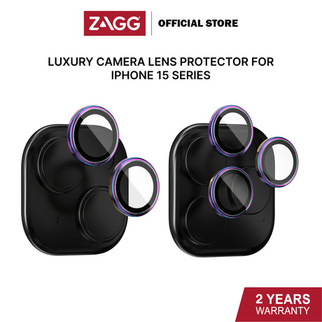 ZAGG LUXURY CAMERA LENS PROTECTOR FOR IPHONE 15/ 15 PLUS/15 PRO /15 PRO MAX | 2 Years Warranty