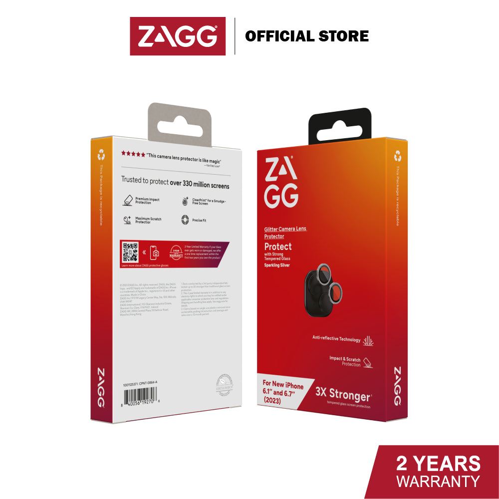 ZAGG LUXURY CAMERA LENS PROTECTOR FOR IPHONE 15/ 15 PLUS/15 PRO /15 PRO MAX | 2 Years Warranty