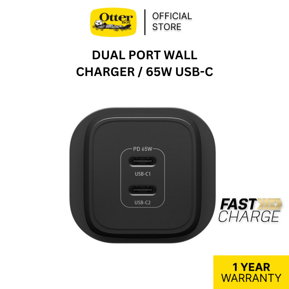 Otterbox Wall Charger Dual Port / 65W  USB-C  | 1 Year Warranty