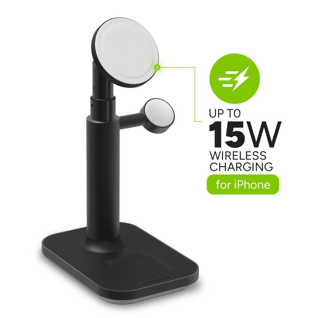 Mophie 3 in 1 Extendable Stand with Magnetic Wireless Charging for Airpods, iPhone and Apple Watch  | 2 Years Warranty