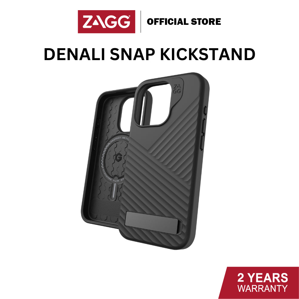 Zagg Denali Snap with Kick Stand Case For iPhone 15 Pro / 15 Pro Max | 2 Years Limited Warranty