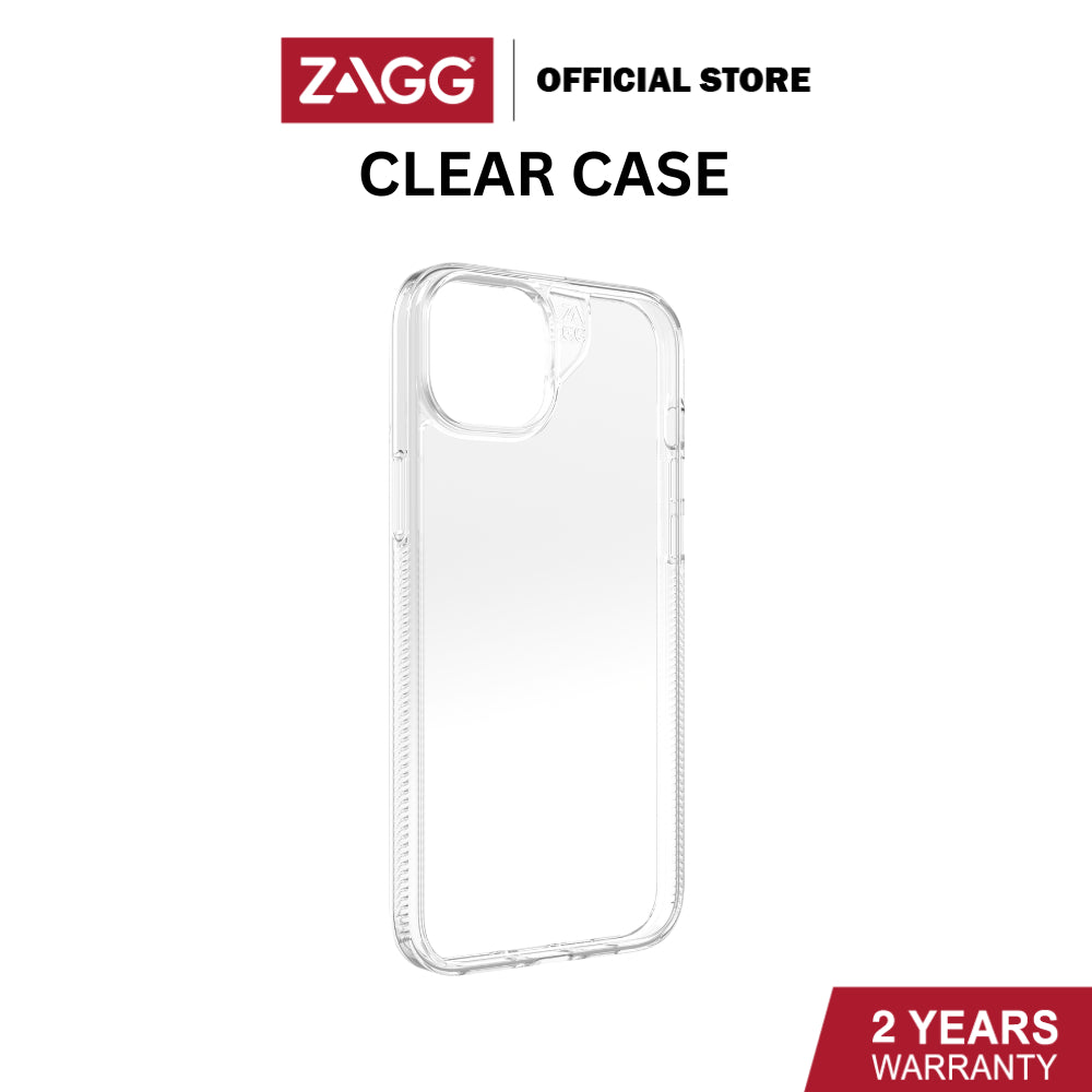 Zagg Clear Essential Series Case for iPhone 15 / 15 Plus / 15 Pro / 15 Pro Max | 2 Years Limited Warranty