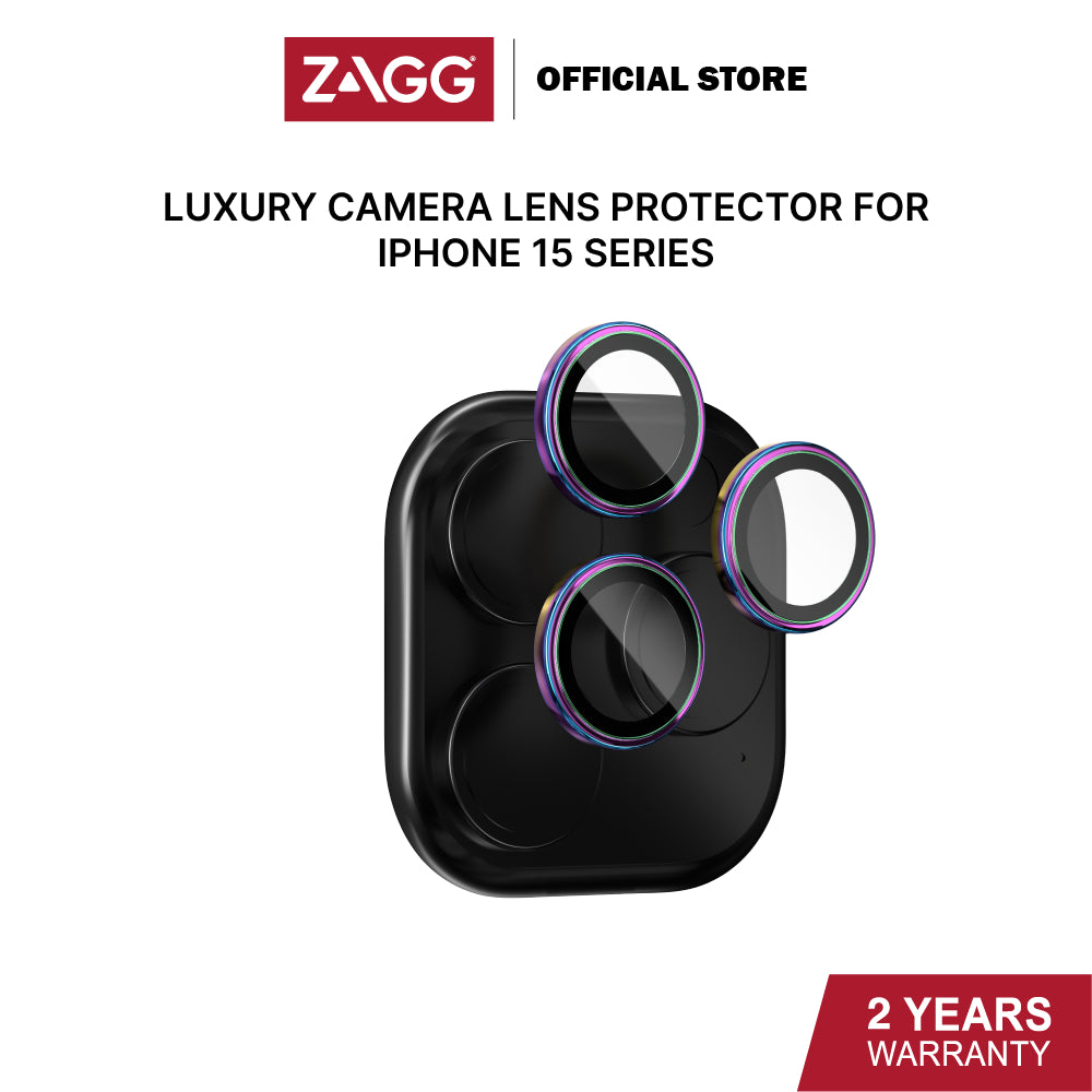ZAGG LUXURY CAMERA LENS PROTECTOR FOR IPHONE 15/ 15 PLUS/15 PRO /15 PRO MAX | 2 Years Warranty