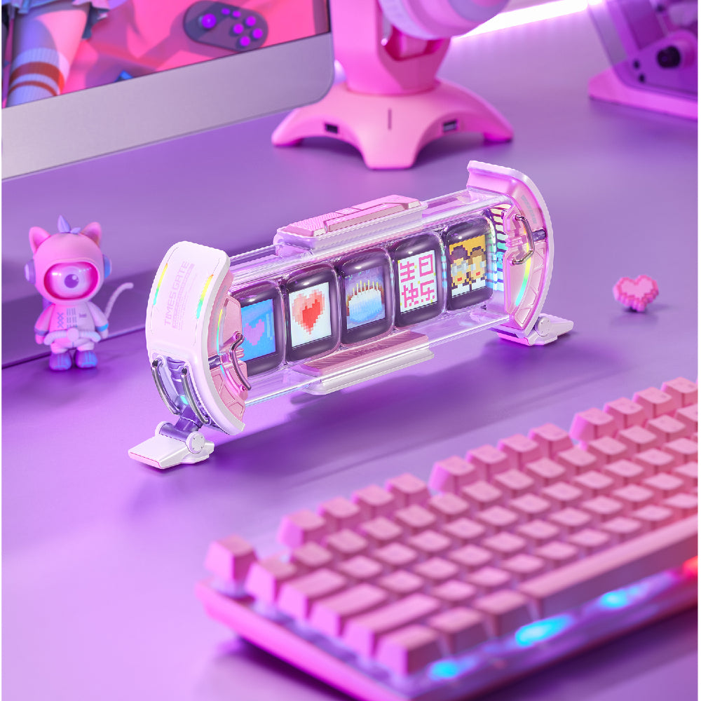 Divoom Times gate ピンク ほぼ未使用 Divoom Times Gate - Pixel Art Informative LED Display | 1 Year