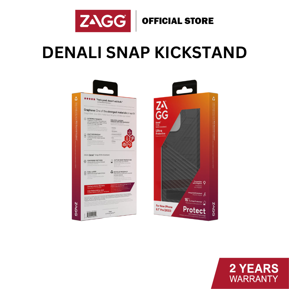 Zagg Denali Snap with Kick Stand Case For iPhone 15 Pro / 15 Pro Max | 2 Years Limited Warranty