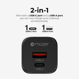 Mazer Mini Size GAN Prestige 20W/35W Wall Charger with Travel Pin | 2 Years Warranty