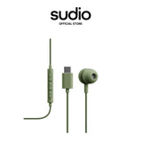 Sudio V3 Essential Wired Earbuds with Microphone - USB-C, Tangle-Free Cable for Clear Calls