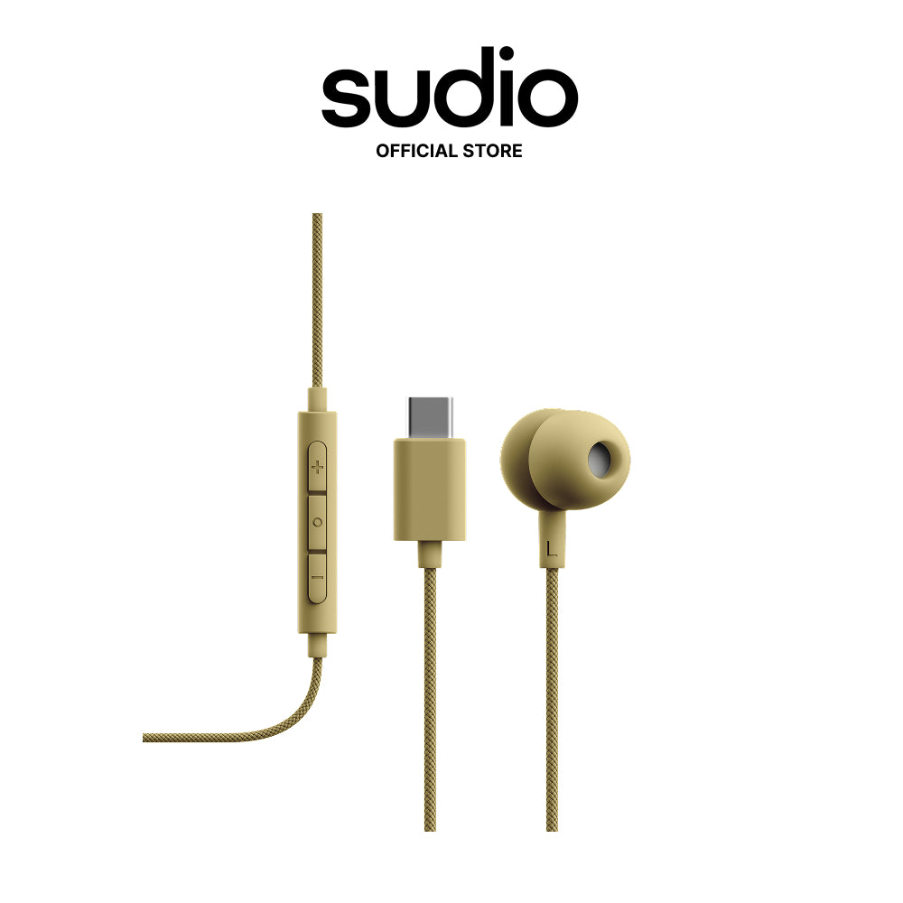 Sudio V3 Essential Wired Earbuds with Microphone - USB-C, Tangle-Free Cable for Clear Calls